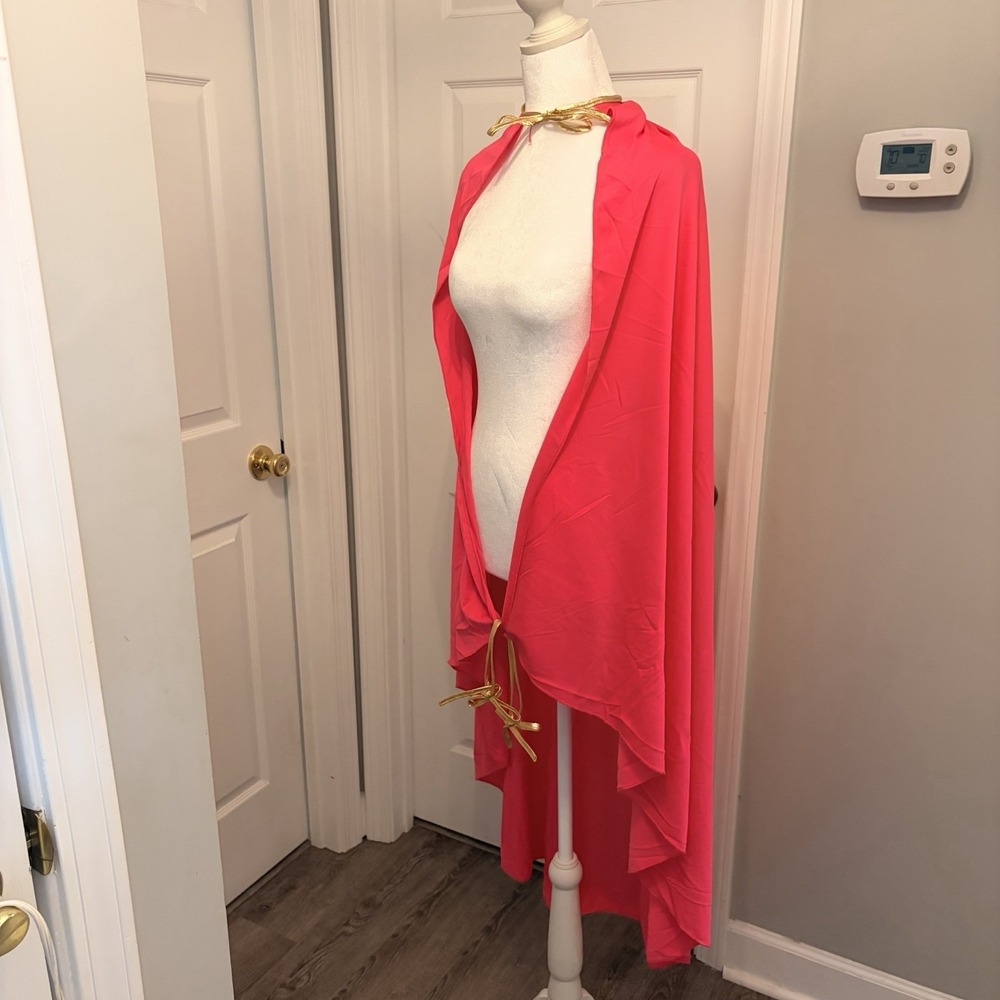 Spirit Sesame Street Costume Cape Hot‎ pink Metallic Gold Trim S/M Cosplay EUC
